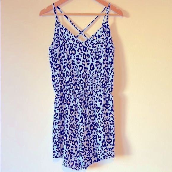 cy fashion Pants - CY Fashion Boutique Animal Print Criss Cross Strap Romper